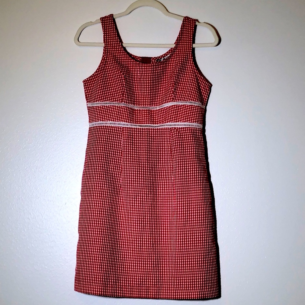 Vintage gingham red mini dress